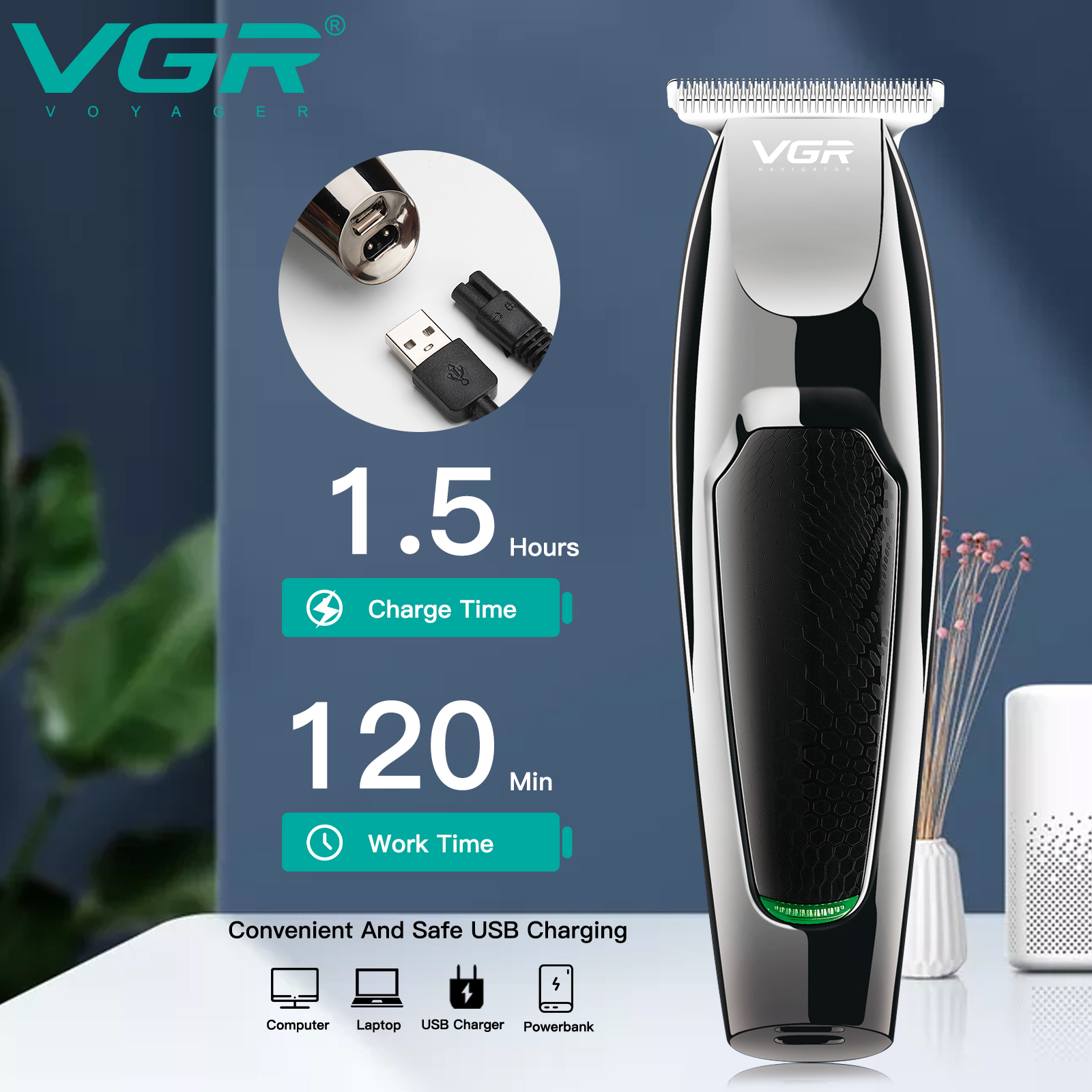 VGR V-030 Professional Hair & Beard Trimmer with 100 mins Runtime for ...